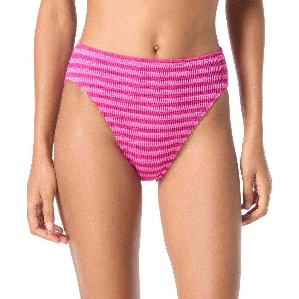 NWT Michael Michael Kors High-Rise Bikini Bottom MM56195 Wild Berry Purple M